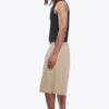 Loose Fit Mid Rise Chino Shorts – Beige