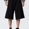 Loose Fit Mid Rise Chino Shorts – Black
