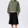 Loose Fit Mid Rise Chino Shorts – Black