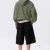 Loose Fit Mid Rise Chino Shorts – Black