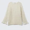 Loose Fit Open-Knit Sweater – Off-White