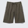 Loose Fit Ripstop Cargo Shorts – Dark Mole