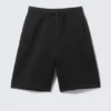 Loose Fit Scuba Shorts – Black