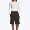 Loose Fit Scuba Shorts – Dark Brown