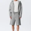 Loose Fit Scuba Shorts – Grey Melange
