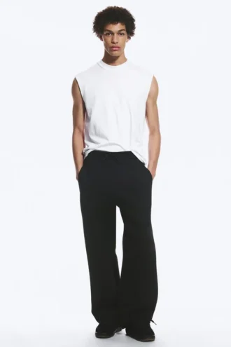 Loose Fit Scuba Sweatpants – Black
