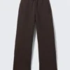 Loose Fit Scuba Sweatpants – Dark Brown