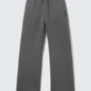 Loose Fit Scuba Sweatpants – Dark Grey Melange