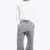 Loose Fit Scuba Sweatpants – Grey Melange