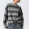 Loose Fit Space-Dyed Knitted Sweater – Grey Melange