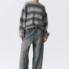 Loose Fit Space-Dyed Knitted Sweater – Grey Melange