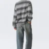 Loose Fit Space-Dyed Knitted Sweater – Grey Melange