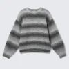 Loose Fit Space-Dyed Knitted Sweater – Grey Melange