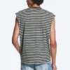 Loose Fit Square Cotton Tank Top – Grey/Black Stripe