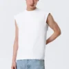 Loose Fit Square Cotton Tank Top – White