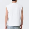 Loose Fit Square Cotton Tank Top – White