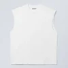 Loose Fit Square Cotton Tank Top – White