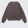Loose Fit Sweatshirt – Washed Dark Brown