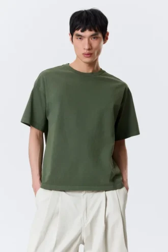 Loose Fit T-Shirt – Washed Dark Green