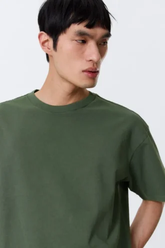 Loose Fit T-Shirt – Washed Dark Green