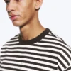 Loose Fit T-Shirt – White & Dark Brown Stripes