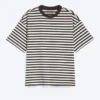 Loose Fit T-Shirt – White & Dark Brown Stripes