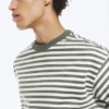 Loose Fit T-Shirt – White – Khaki Stripe