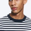 Loose Fit T-Shirt – White – Navy Stripe
