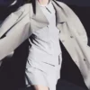 Loose Fit Trench Coat with Funnel Collar – Beige