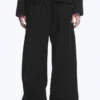 Loose Fit Washed Ripstop Trousers – Black