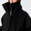 Loose Fit Wool Jacket with Raglan Sleeves – Black