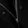 Loose Fit Wool Jacket with Raglan Sleeves – Black