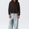 Loose Fit Zip Hoodie – Dark Brown