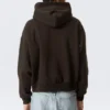 Loose Fit Zip Hoodie – Dark Brown