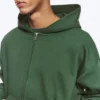 Loose Fit Zip Hoodie – Dark Green