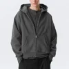Loose Fit Zip Hoodie – Dark Grey