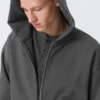 Loose Fit Zip Hoodie – Dark Grey