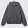 Loose Fit Zip Hoodie – Dark Grey