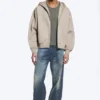 Loose Fit Zip Hoodie – Light Beige