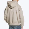 Loose Fit Zip Hoodie – Light Beige
