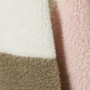 Loose Fleece Zip Jacket – White/Khaki/Pink