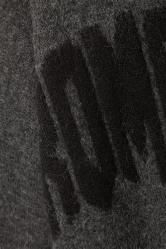 Loose Graphic Knitted Sweater – Dark Grey – Romancer