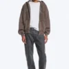 Loose Graphic Zip Hoodie – Dark Mole – Flow