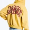 Loose Graphic Zip Hoodie – Yellow – Red Wave