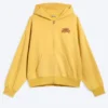 Loose Graphic Zip Hoodie – Yellow – Red Wave