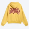 Loose Graphic Zip Hoodie – Yellow – Red Wave
