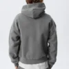 Loose Heavyweight Cotton Hoodie – Washed Dark Grey