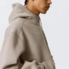 Loose High-Neck Scuba Zip Hoodie – Light Dusty Mole
