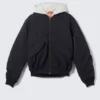 Loose Hooded Bomber Jacket – Dark Navy Blue