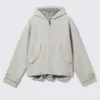 Loose Hooded Canvas Jacket – Light Dusty Grey